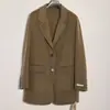 Liquidación, sin devoluciones ni cambios: abrigo de lana elegante para mujer, de alta calidad, corte holgado, con cinturón de corbata y cuello largo con muesca