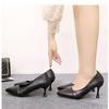 Zapatos de Tacón Alto de Etiqueta para Mujer, Zapatos de Tacón de Aguja de Cuero Suave para Mujer, Zapatos Formales de Cuero Negros de Tacón Medio con Punta para Entrevista de Trabajo para Mujer