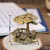 Árbol de la fortuna de latón retro pino de bienvenida decoración para el hogar oficina sala de estar manualidades adornos de mascota de té de escritorio venta al por mayor