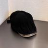 Gorra Clásica Retro de Calle Estilo Hong Kong Color Sólido Gorra de Visera Boina de Pana Otoño e Invierno Sombrero de Moda Versátil Adelgazante