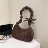 Bolsa de Ombro Plissada Exclusiva com Estampa de Leopardo, Tendência e Estilosa, Bolsa Quadrada Pequena Única para Mulheres