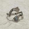 Anillo de Abrazo Doble Mano para Mujer, Moderno y Personalizado, Anillo Abierto Irregular, Anillo Creativo de Palma Índice Dedo Cruzado de Comercio Exterior Transfronterizo