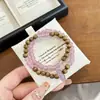 Pulseira Mantra de Seis Caracteres de Bambu com Múltiplas Contas Estilo Chinês para Homens, Pulseira Rosário para Mulheres, Design de Nicho Círculo Único Joia de Casal