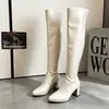 Tendência de Temperamento Garota Apimentada Botas Longas Acima do Joelho Femininas 2026 Outono/Inverno Novo Estilo Petite Salto Grosso Elástico Botas Emagrecedoras