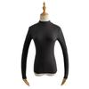 Otoño e Invierno Nuevo Moda Europea y Americana para Mujer Color Sólido Largo Ajustado Cuello Alto Camiseta Top C8375 Manga Larga