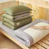 Juego de ropa de cama de seis piezas de algodón para dormitorio de estudiante universitario, sábanas de algodón puro, colcha, funda de edredón de algodón, sábana bajera, juego de cama de tres piezas