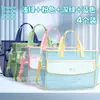 Bolsa de Mão Transparente com Tela na Cor Dopamina, Bolsa de Armazenamento de Livros para Estudantes com Aparência Sofisticada, Bolsa de Ombro com Armazenamento Classificado de 5 Camadas