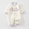 Macacão de bebê para outono e inverno, roupa acolchoada e quente para recém-nascidos, macacão espesso, bebê 100% algodão, macacão Classe A