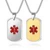 Collar de Acero Inoxidable Huayue Símbolo de Rescate Médico Internacional Transfronterizo Bastón de Serpiente Doble Capa Estrella de la Vida, Grabable