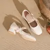 Tacones altos mujer verano combinar falda qipao dama de honor vestido formal estilo República de China Hanfu zapatos de tacón solo sandalias francesas Mary Janes zapatos de mujer