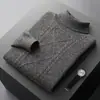 Suéteres de Lana para Hombre de Otoño e Invierno Nuevos al por Mayor con Cuello Alto Convertible, Engrosados, Corte Holgado, Tejido Casual, Ropa para Hombre de Talla Grande