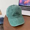 Gorra de béisbol lavada con letras bordadas para mujer, primavera y verano, estilo japonés, circunferencia de cabeza grande, gorra de mezclilla, ala ancha, sombrero pequeño con aspecto de cara