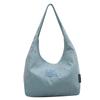 Bolsa de Pano para Estudantes Universitários, Bolsa Tote de Ombro Grande Capacidade Nova para Mulheres, Bolsa de Lona Simples Versátil para Usar no Dia a Dia