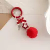 Nova Corrente Criativa para Celular com Bola de Pelo Contas DIY Feita à Mão Corrente de Bola de Pelo Caixa Surpresa Pingente Pendurado Fofo Chaveiro