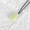 Colgante de Piedra Bruta de Cristal Natural Pulido en Forma de Lágrima Collar Energético Multimaterial Ovalado Producto Nuevo Transfronterizo