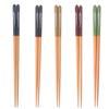 Palillos creativos de madera maciza puntiagudos estilo japonés Saury Cinco colores y estilo Palillos de madera para sushi estilo japonés Palillos públicos para el hogar