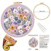 Novo Bordado de Flores Desabrochando Bordado à Mão Pacote de Materiais DIY Kit de Agulha e Linha para Bordado Original Transfronteiriço Inglês