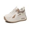 Novos Sapatos Casuais Femininos de Solado Grosso para a Primavera de 2026, Sapatos de Uma Peça Versáteis, Sapatos Brancos que Aumentam a Altura, Sapatos com Absorção de Choque, Sapatos Femininos