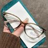 Nueva moda transfronteriza anteojos de lectura ojo de gato para dama anti luz azul personalidad anteojos HD tendencia anteojos para ancianos al por mayor