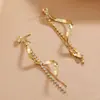 Pendientes Largos con Borlas de Estilo Lujo Ligero y Minimalista, Hilo para Oreja Ondulado en Forma de S para Mujer E7261, Ofreciendo una Sensación de Alta Gama