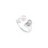 Anillo de Perla de Frijol de la Suerte para Mujer, Estilo Geométrico Irregular de Alta Gama, Anillo Ajustable Nuevo, Anillo Versátil para el Dedo Índice, Moderno