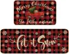 Envío Directo de Fábrica Transfronterizo Alfombra de Navidad Amazon Mayorista Felpudos Decorativos Combinación de Cocina Felpudos Edición Limitada de Navidad