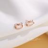 Arete de Plata Tigre para Mujer, Aretes de Botón Estilo Nuevo, Moda Sencilla de Nicho, Versátiles para Otoño e Invierno, Aretes de Botón para Mujer