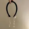 Nueva Diadema Retro de Terciopelo Verde Estilo Chino con Campana de Gota de Agua y Borla, Bordes Delgados y Corona Alta, Accesorio para la Cabeza Fresco y Elegante