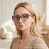 Gafas Planas para Mujer, Gafas de Alta Gama con Filtro de Luz Azul, Gafas Planas Estilo Ojo de Gato Retro Versátiles Bloqueadas por Color Transfronterizas Europeas y Americanas