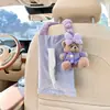 Bonita Caja de Pañuelos para Coche Oso de Dibujos Animados Colgante para Coche Caja de Pañuelos Multifuncional Muñeca Creativa Bolsa de Pañuelos para Coche