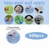 500 Adesivos/Rolo Pacote de Expressões de Animais Adesivos Animal Professor Recompensa Selo Artesanal Adesivos Adesivos