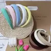 Diadema Francesa Retro con Cabeza de Esponja Corona Alta Borde Ancho Simple Color Sólido Accesorio para el Cabello de Celebridad de Internet de Gama Alta