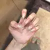 Manicure Falsa de Luxo Leve de Alta Qualidade Flor de Gelo Tridimensional Unhas Falsas Clareamento de Verão Unhas Usáveis Unhas Removíveis Atacado