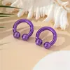 Anillo de Herradura de Color Sencillo de Moda Pendientes Distintivos de Nicho para Mujer Pendientes de Color Caramelo con Diseño Sencillo y Avanzado