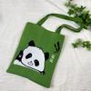 Bolsa de Tricô Ins Desenho Panda Feminina Moda para Carregar na Mão Grande Capacidade Bolsa de Ombro Bolsa Transversal Bolsa