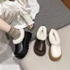 Zapatos de Algodón de Invierno con Felpa para Personas Perezosas Zapatos Cálidos para Mujer Usa Grueso Antideslizante Suela Negra Felpa 2026 Zapatos Esponjosos en la Boca