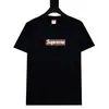 Camiseta de Manga Curta Supreme, Marca de Moda Americana de Peso Pesado, Estampa Clássica de Letras, Gola Redonda Boxy, Caimento Solto, Manga Meia-Manga para Homens e Mulheres
