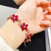 Pulsera de Cristal de Rubí Natural Transparencia Apasiona a la Gente por la Piedra Principal 4X6Mm, un Modelo Popular Suministrado Directamente por el Fabricante