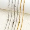Cadena Figaro de acero inoxidable transfronteriza, cadena retorcida, collar de onda de agua, joyería de acero de titanio electrochapado al vacío de 18k, al por mayor en stock