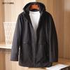 Marca Exportação Roupa Masculina Casaco Trench Coat com Capuz Masculino Jaqueta de Comprimento Médio Roupa Exterior Casual para Meninos D1316 Casual Versátil