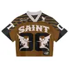2026 Camiseta Deportiva Retro de Comercio Exterior Transfronteriza Personalizable Estilo Europeo y Americano Holgada Cuello en V Camiseta de Fan para Jóvenes Hombres y Mujeres