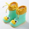Novas Galochas Infantis Meninos e Meninas Galochas de Bebê Sapatos Aquáticos Quentes Sapatos de Borracha Aveludados Infantis Galochas de Água Cartoon Infantis