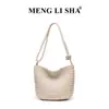 2026 Bolso Tejido Hecho a Mano de Moda Retro, Bolso Cubo de Gran Capacidad de un Solo Hombro y Debajo del Brazo, Bolso de Mano Moderno y Sencillo
