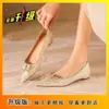 Zapatos de Boda, Zapatos Planos, No Cansan para Mujeres Embarazadas, Zapatos de Cristal de Alta Gama, Zapatos de Dama de Honor de Tacón Bajo Que Se Pueden Usar Diariamente, Nuevo Estilo 2025