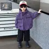 Chaqueta de Otoño para Niños 2026 Nuevo Estilo Coreano Cortavientos con Capucha para Niños Pequeños Ropa de Trabajo Elegante para Primavera y Otoño