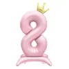 Globos de Corona de Pie de 42 pulgadas Transfronterizos en Rosa, Azul y Negro Números 0-9 para Decoraciones de Cumpleaños de Niños y Niñas al por Mayor