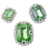 Hebillas de diamante cosidas a mano para joyería, accesorios de hebilla de diamante de vidrio cuadrado largo octagonal, materiales para ropa y bolsos hechos a mano con bricolaje, ahora aprobados