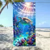 Nueva toalla de playa de microfibra con diseño de tortuga transfronteriza, superventas en Amazon, absorbente, de secado rápido, resistente a la arena