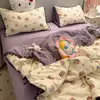 Juego de cuatro piezas de algodón puro INS modelo nuevo 2026 funda de edredón de gasa de doble capa 100% algodón, sábana, juego de ropa de cama de tres piezas para dormitorio de estudiante