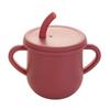 Vaso especial para bebés de grado alimenticio, de silicona anticaída, binaural, para merienda, vaso para leche para niños